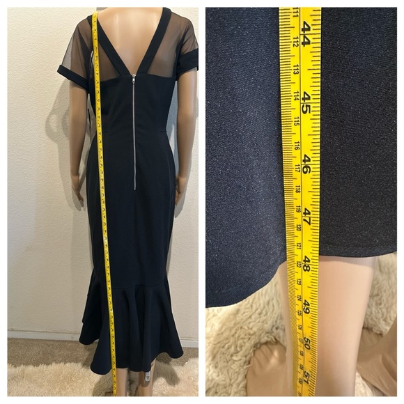 NWT Maggy London cocktail Dress, Illusion Round Neck Cap Sleeve Sheath Size 10 - Picture 14 of 14